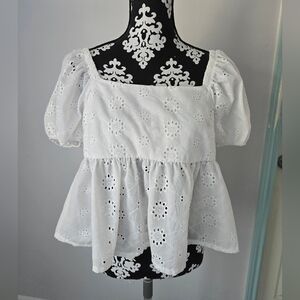 Altar'd State White Eyelet Blouse